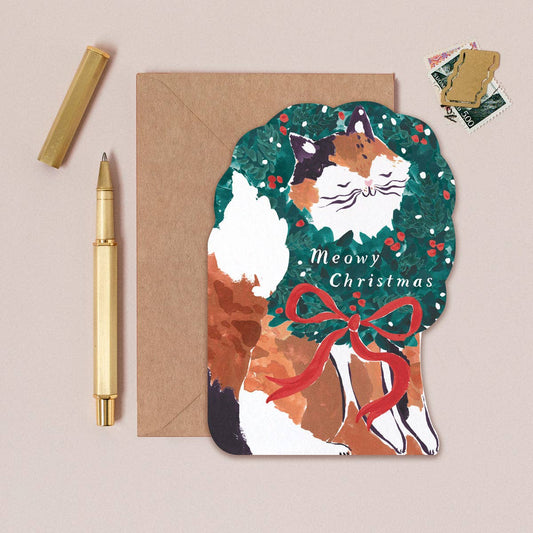 Katzen-Miau-Weihnachtskarte | Festtagskarten | Weihnachtskarten Sister Paper