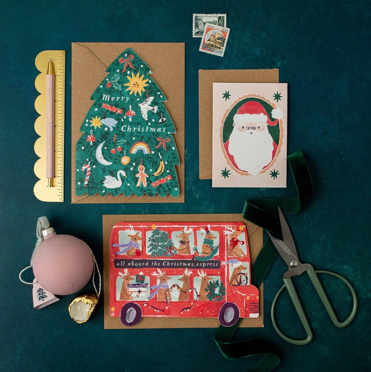 Rentier-Bus-Weihnachtskarte | Festtagskarte Sister Paper