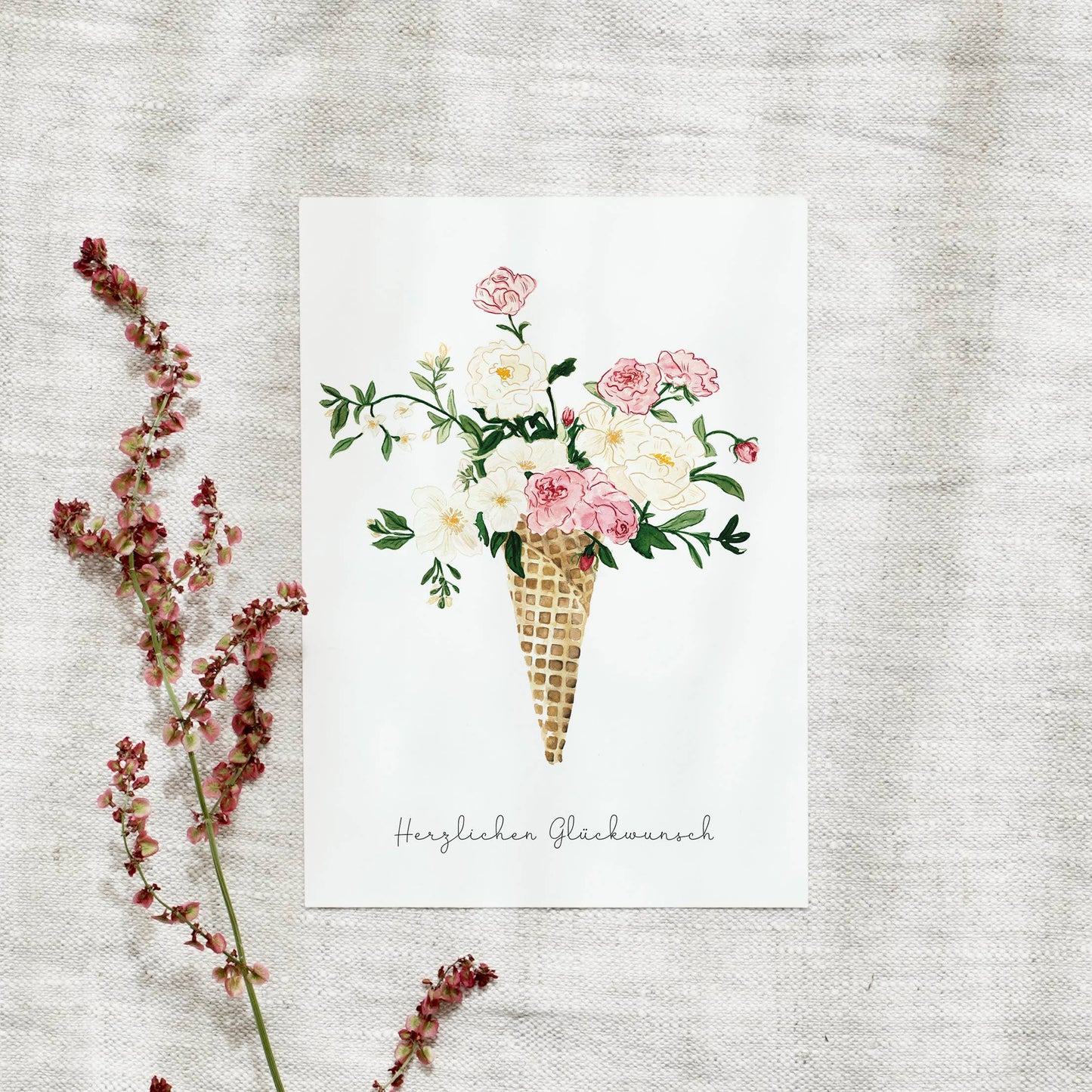 Postkarte - Flower cone | Rosen Leo La Douce