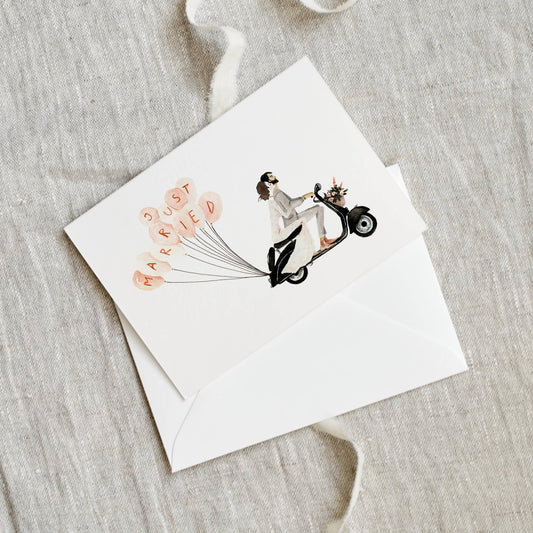 Hochzeitskarte · Bridal Scooter Leo La Douce