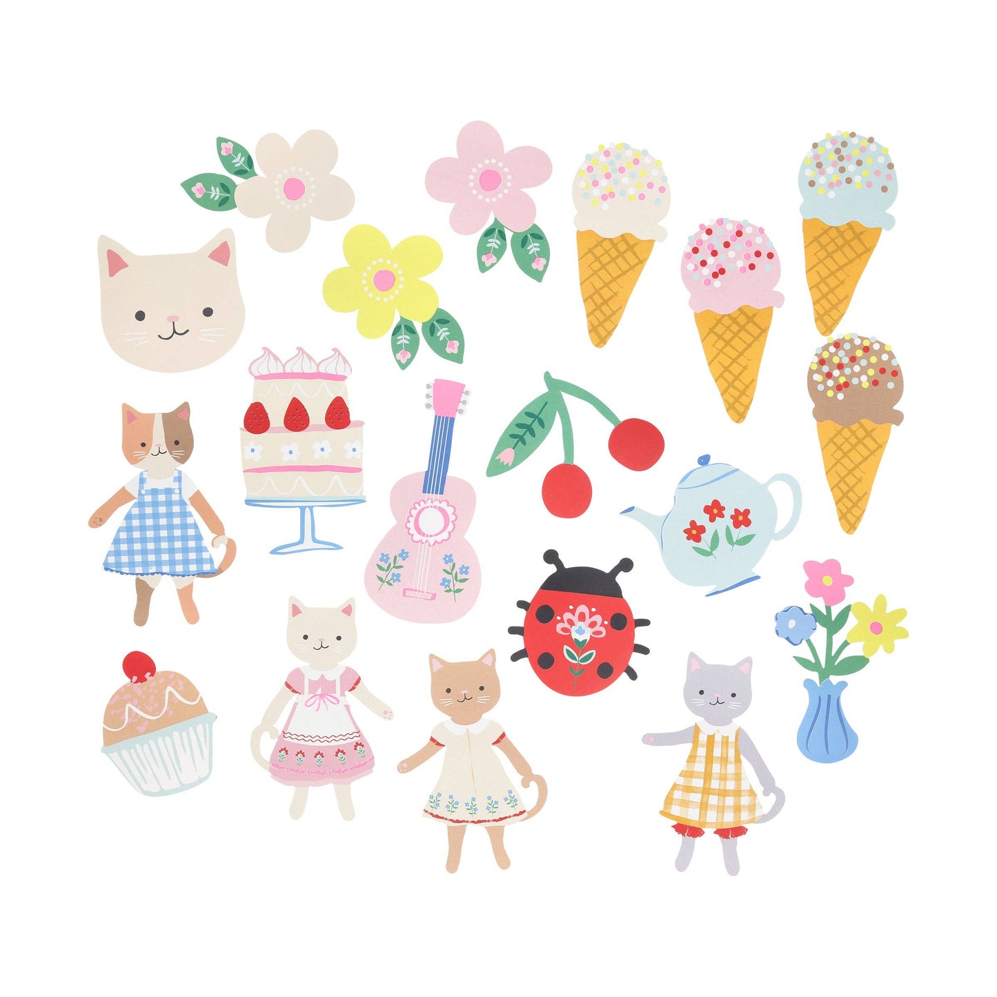 Kätzchen-Club Sticker Set von Meri Meri