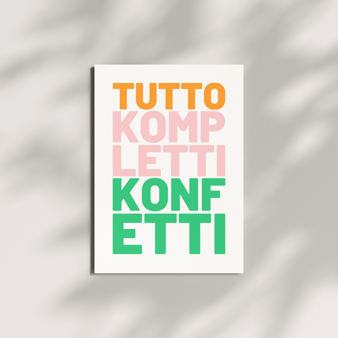 Postkarte - TUTTO KOMPLETTI KONFETTI Herr&Frau Hempel