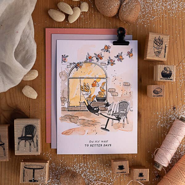 Stempel Korbstuhl 1 - cats on appletrees