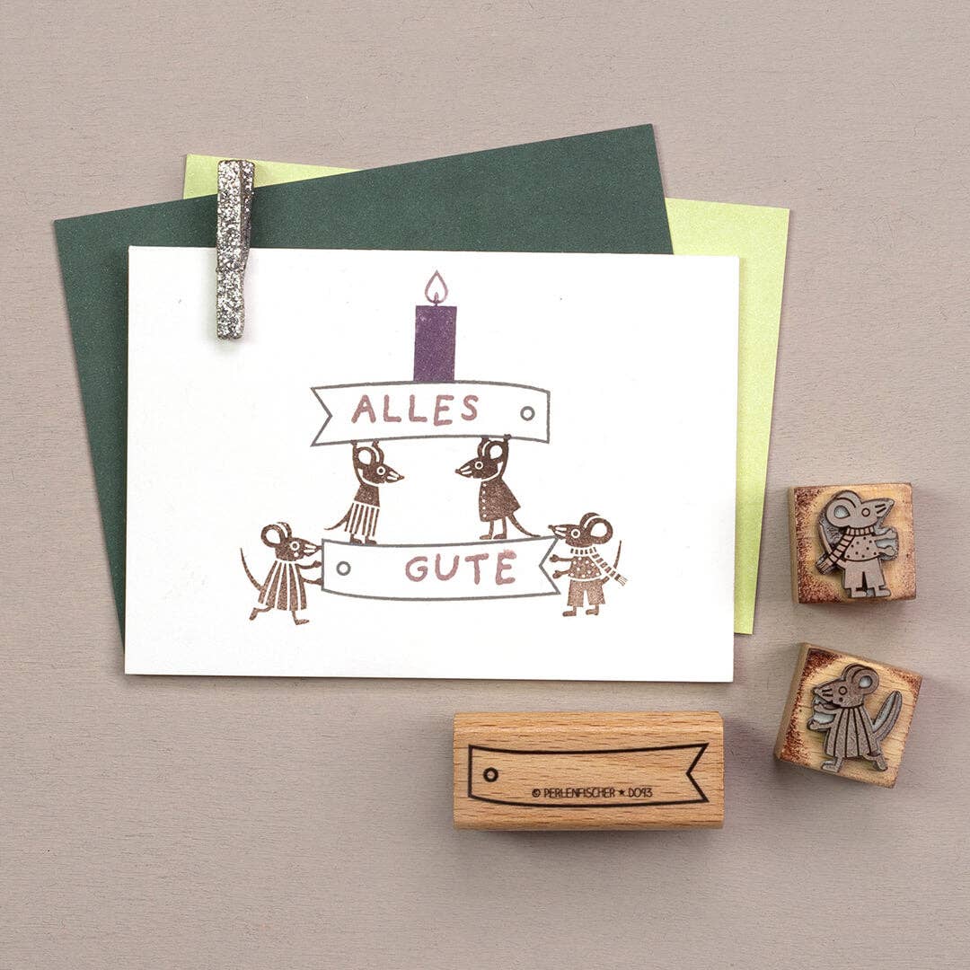 Stempel Etikett outline von Perlenfischer