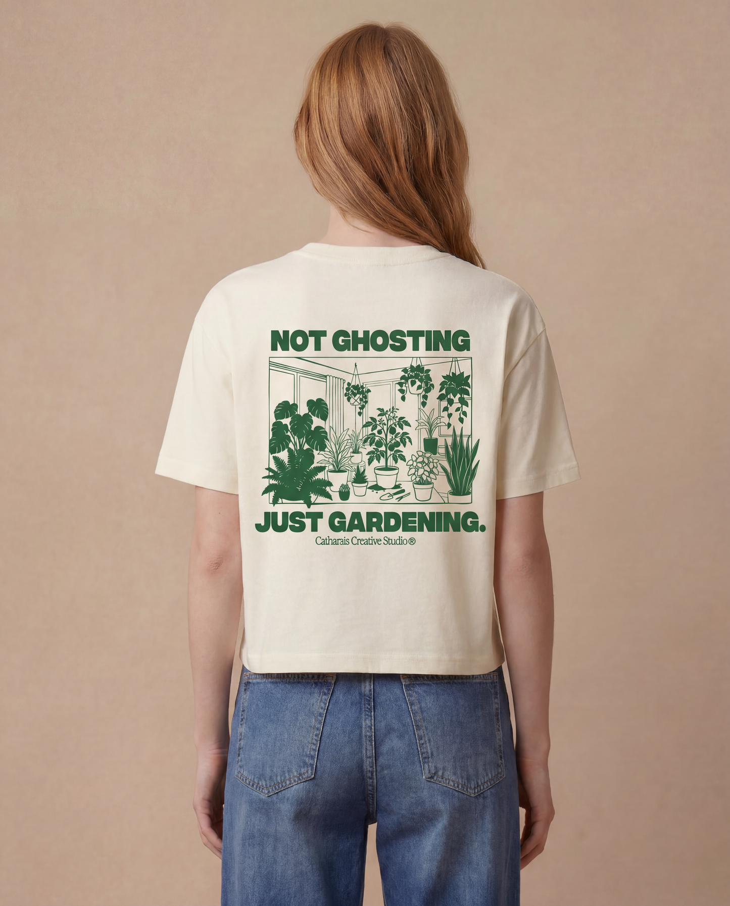 Catharsis - not GHOSTING, just GARDENING. Cropped Style T-Shirt