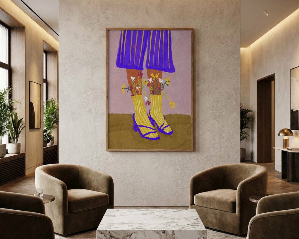Pictufy Wholesale - Kunstdruck: Blumen, Socken, High Heels – malerische Mode-Dekoration