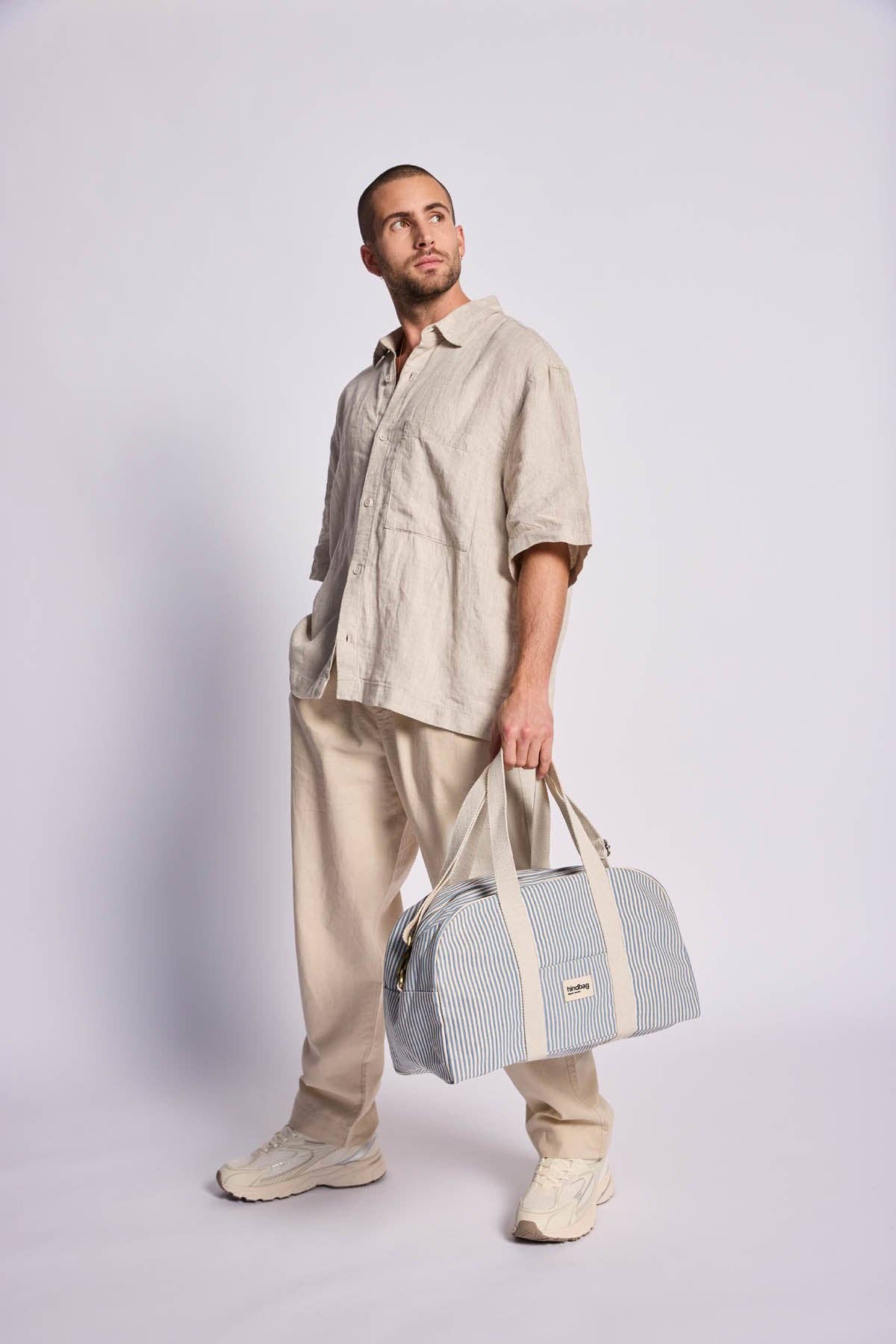 Hindbag - Bowlingtasche Charlie, blaue Streifen