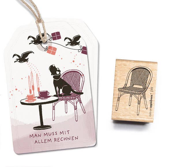 Stempel Korbstuhl 1 - cats on appletrees