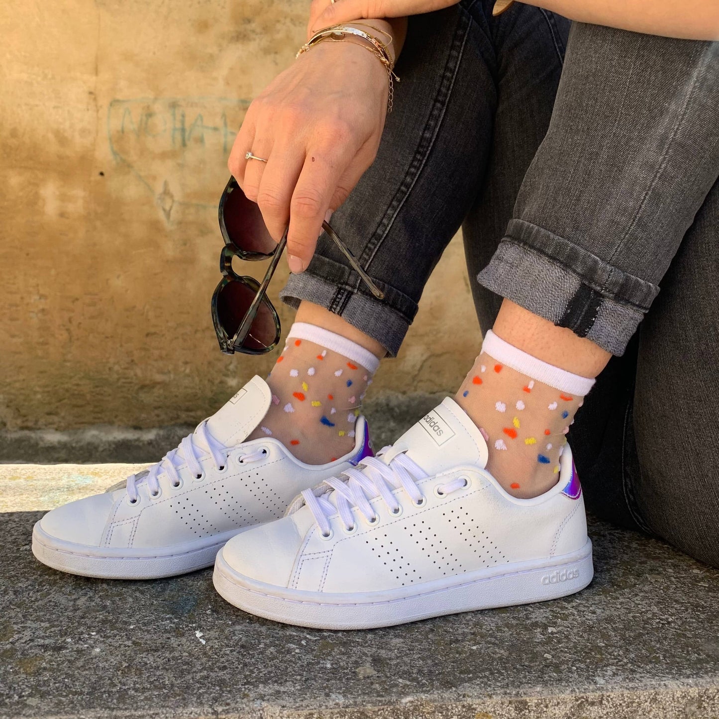 Konfetti Socken verschied. Farben - Sockette