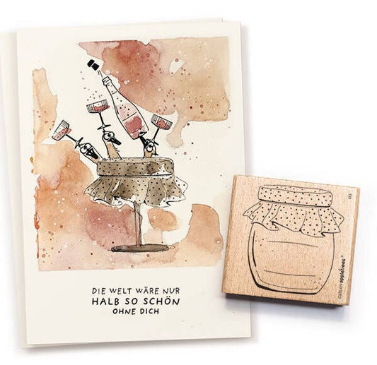 Stempel Marmeladenglas 3 - cats on appletrees
