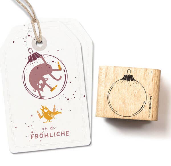 cats on appletrees OHG - Stempel Weihnachtskugel 10 klein Outline