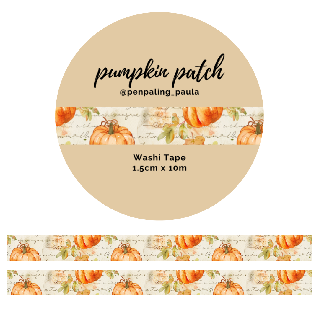 Penpaling Paula - Pumpkin Patch Washi Tape – 15 mm x 10 m