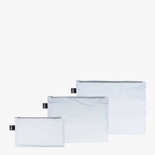 LOQI - REFLEKTIERENDE silberne Taschen mit Reißverschluss