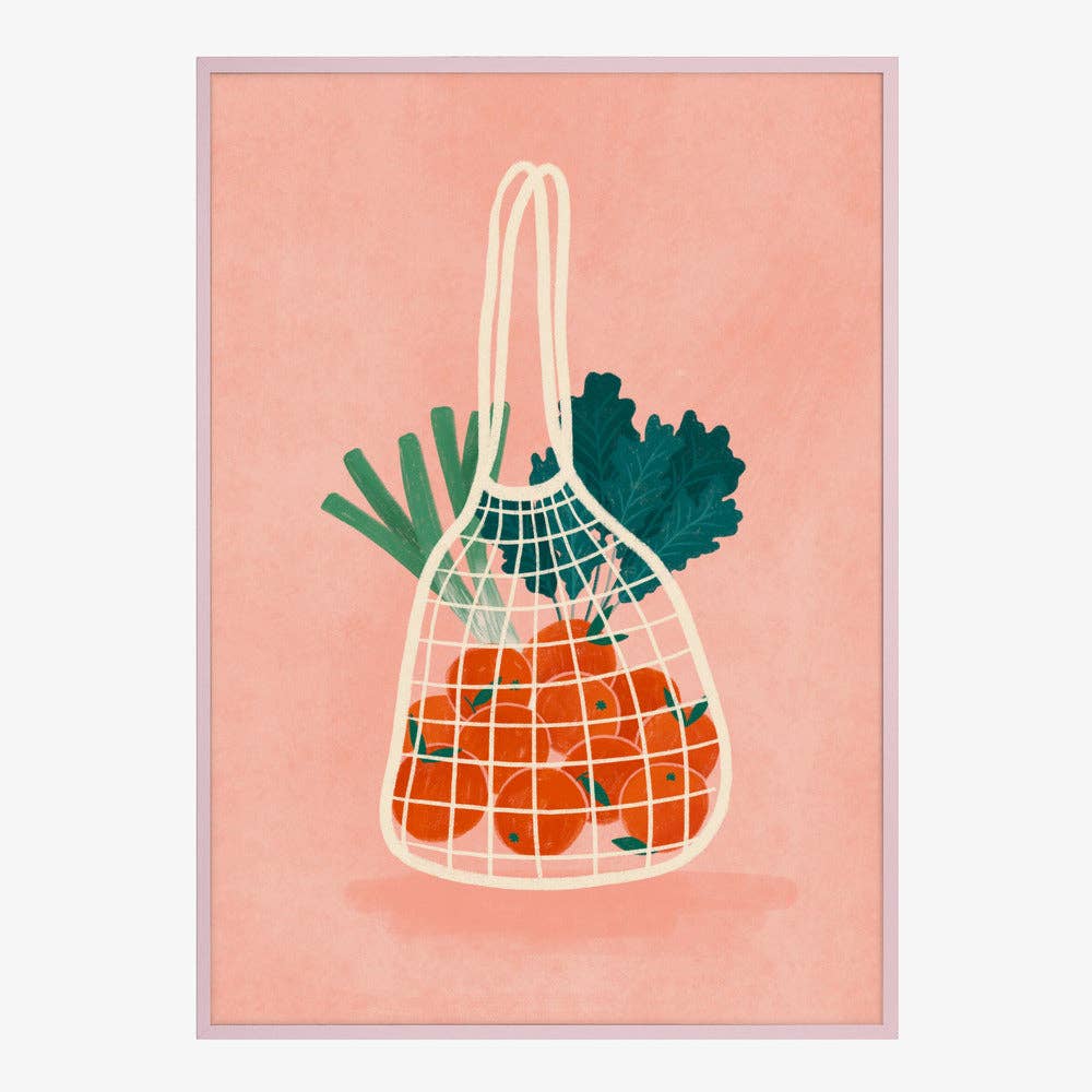 Pictufy Wholesale - Orangen im Netzbeutel Kunstdruck - Malerische Küche