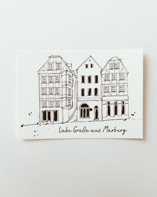 Postkarte Marburg, my love - verschiedene Farben