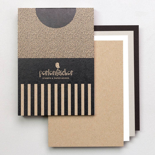 Block 60 Karten A6 | 4 verschiedene Papiere von Perlenfischer