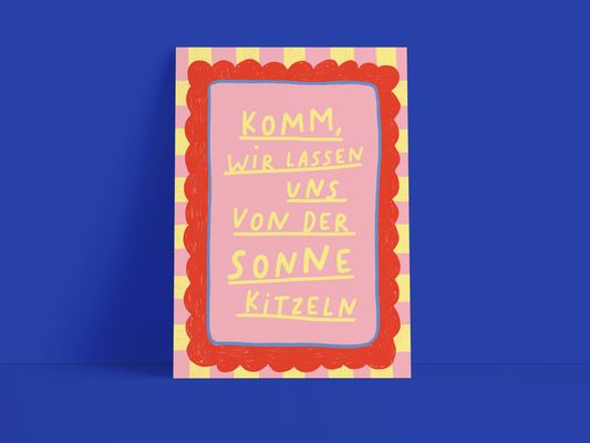 Studio Danii - Postkarte / Sonne kitzeln /  Sommer / Spruch / DIN A6