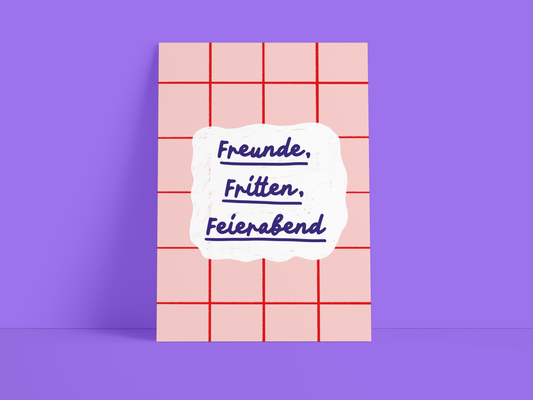 Studio Danii - Postkarte / Freunde / Rosa  / Rot / Spruch / DIN A6