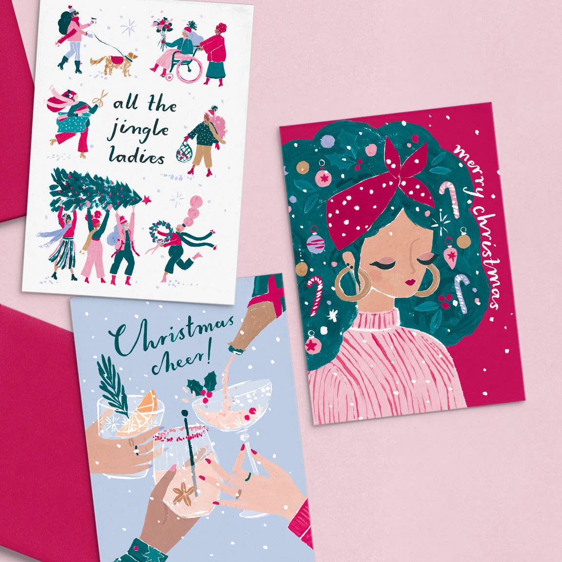 Jingle Weihnachtskarte für Damen | Weihnachtskarten | Weihnachtskarten Sister Paper