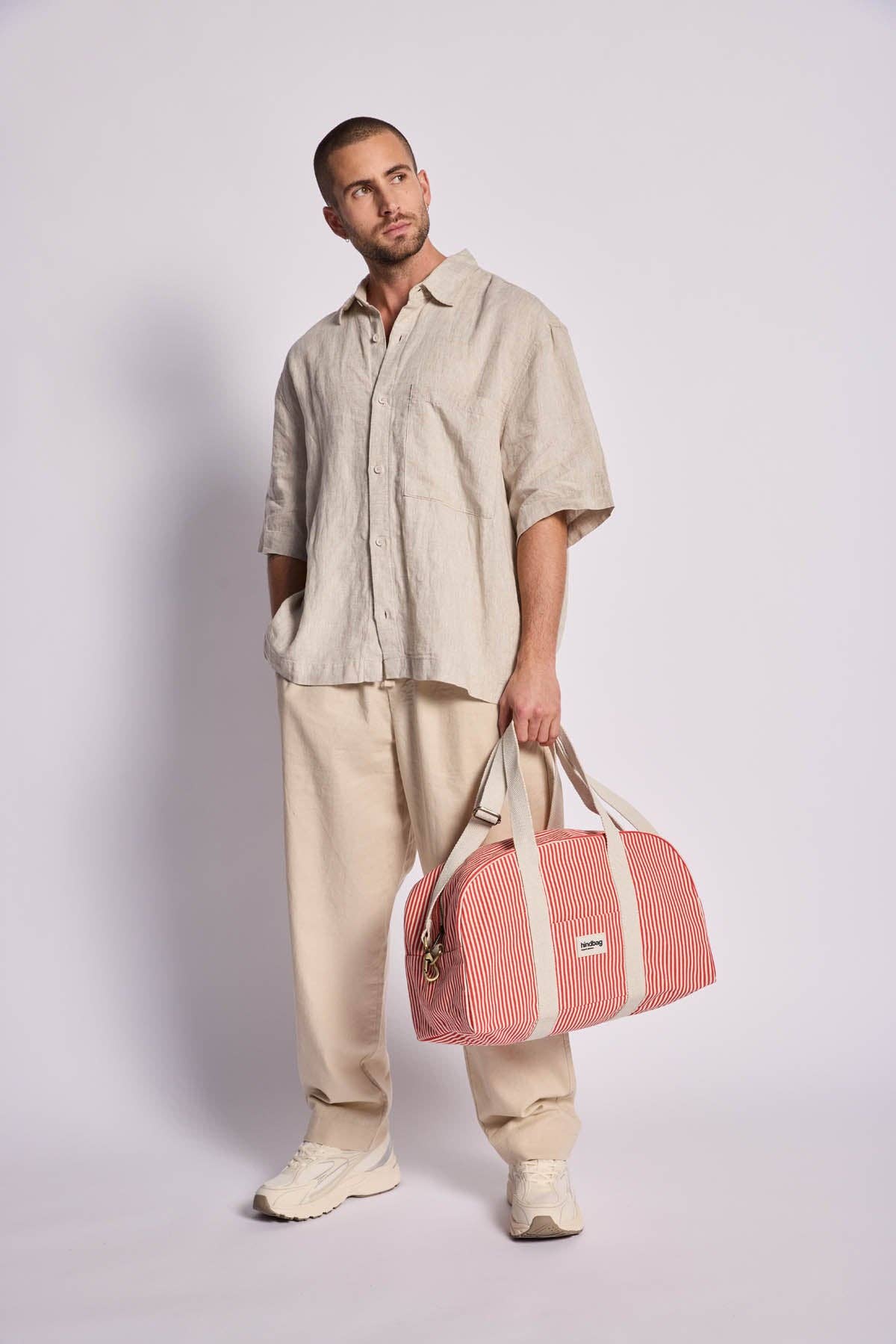 Hindbag - Weekender-Tasche Charlie rote Streifen