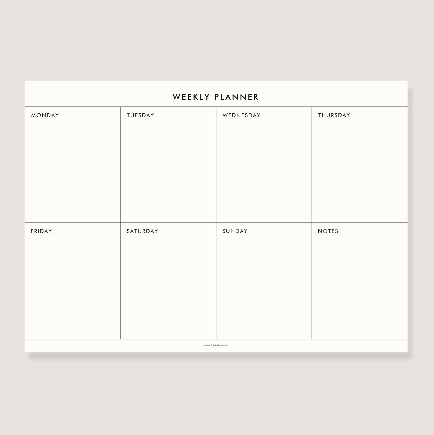 Wochenplaner - "Weekly Planner" von LOTTEBOM