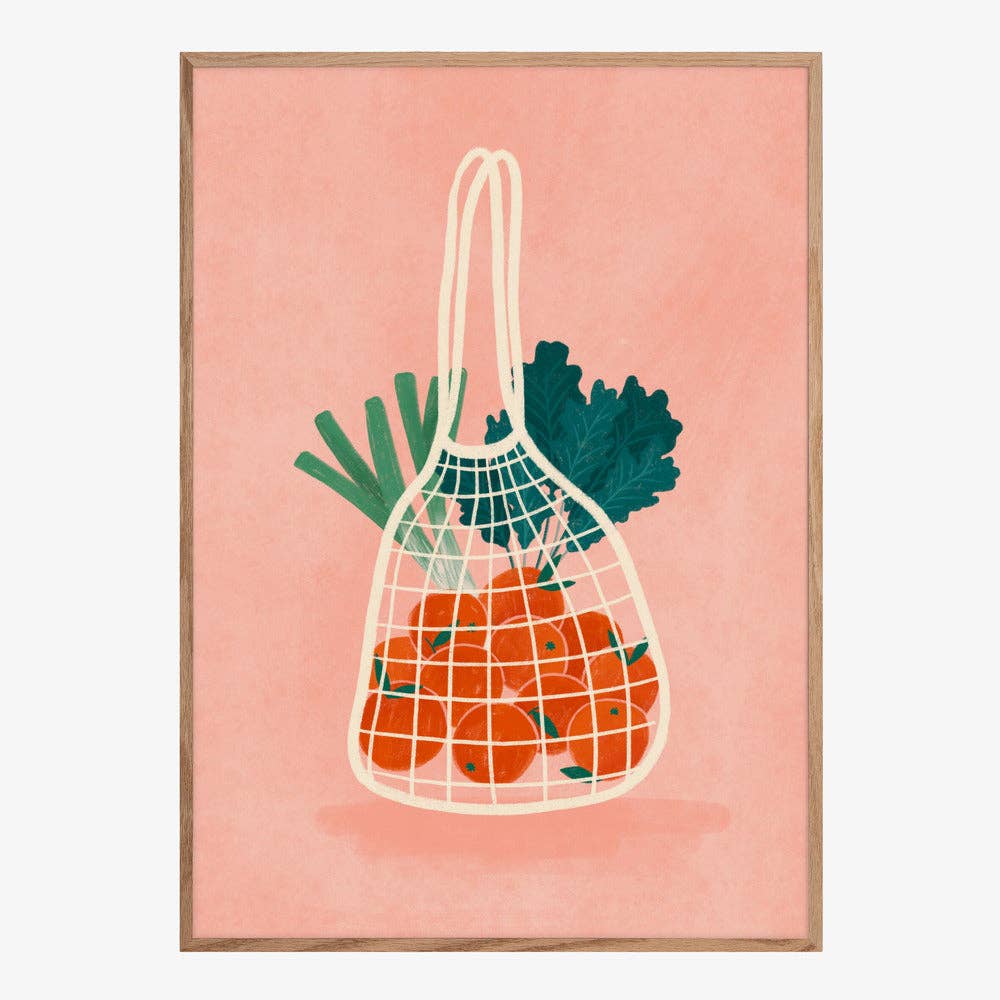 Pictufy Wholesale - Orangen im Netzbeutel Kunstdruck - Malerische Küche