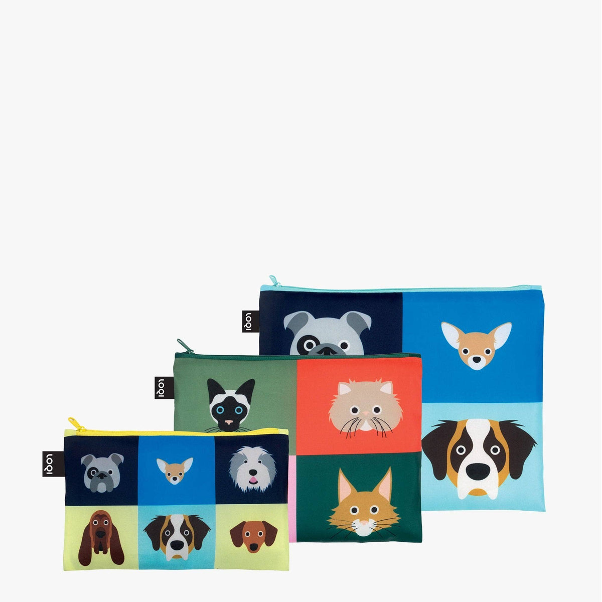 LOQI - STEPHEN CHEETHAM Hunde- und Katzen-Reißverschlusstaschen aus Recyclingmaterial