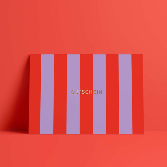 Designfräulein - Postkarte // Gutschein Streifen gold