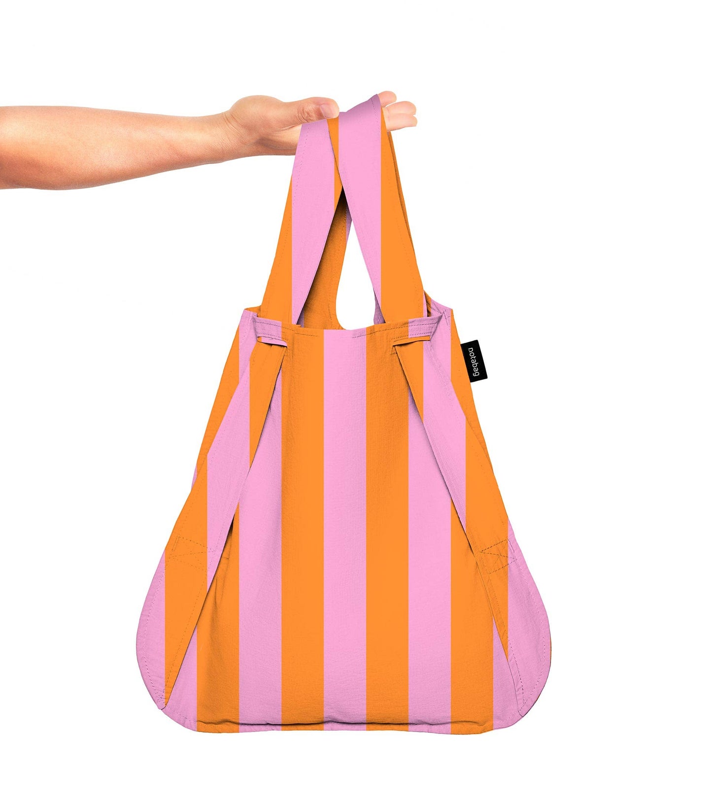 Notabag - Rucksack/Tasche Orange/Pinke Streifen