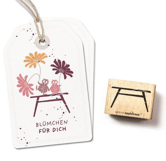 Stempel Holztisch - cats on appletrees