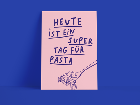 Studio Danii - Postkarte / Pasta / Rosa / Küche / Spruch / DIN A6