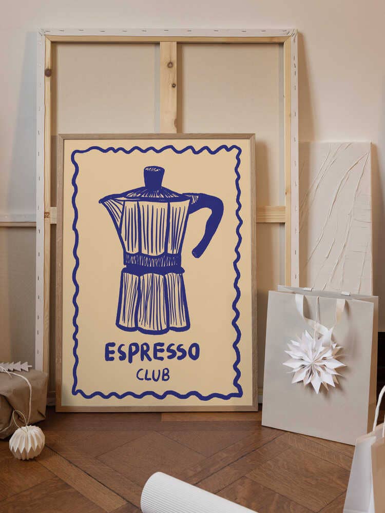 Print Espresso Blau Hoch - Pictufy