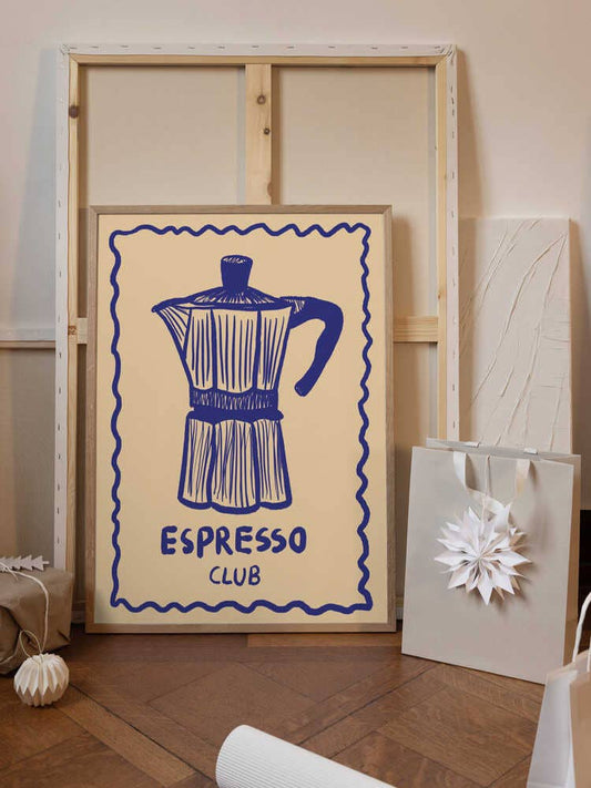 Print Espresso Blau Hoch - Pictufy