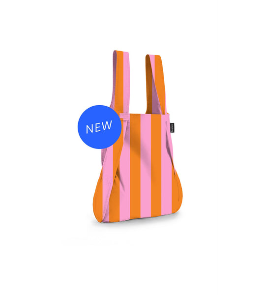 Notabag - Rucksack/Tasche Orange/Pinke Streifen