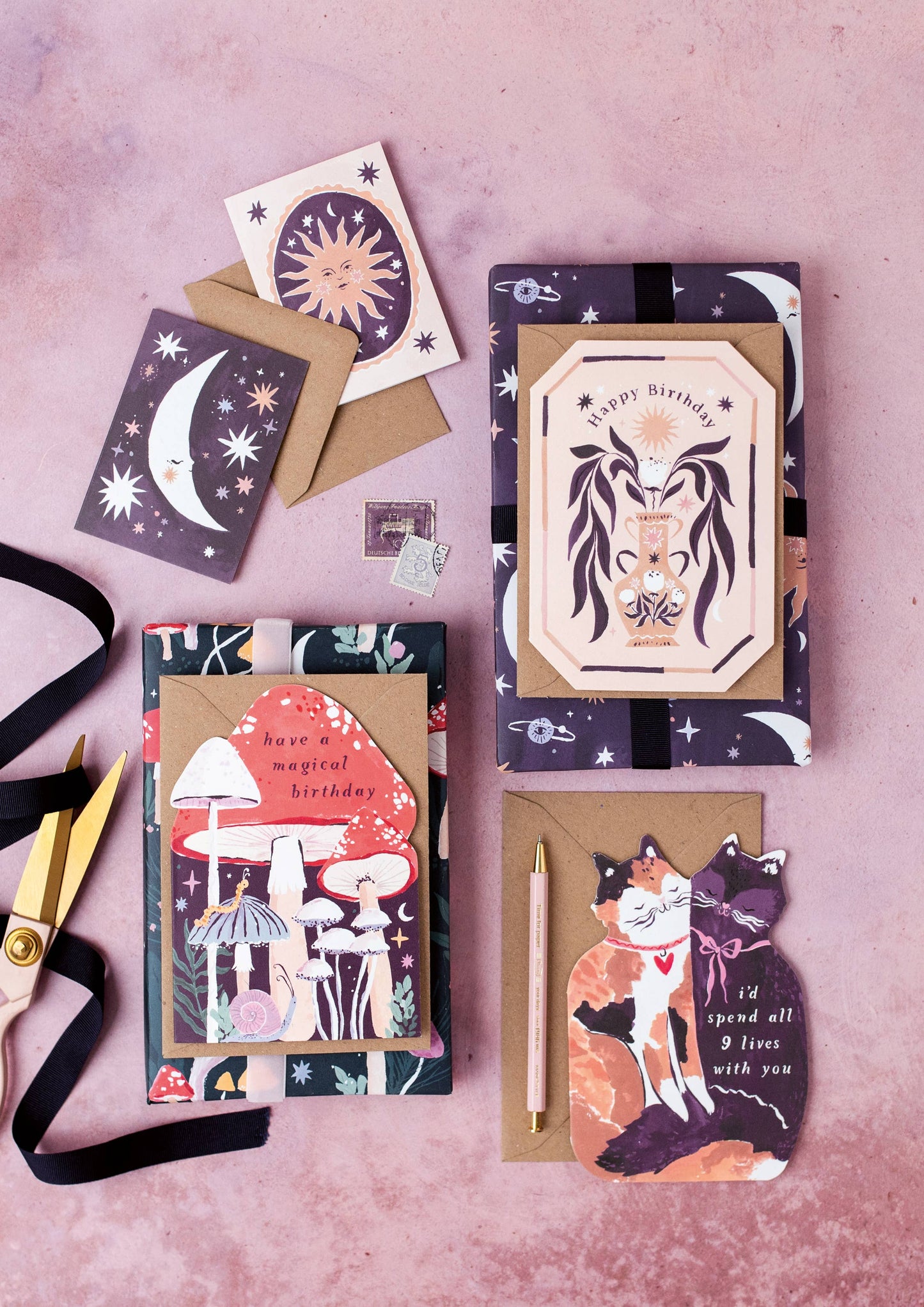 Geburtstagskarte mit Pilzen | Magic Mushrooms Card Sister Paper