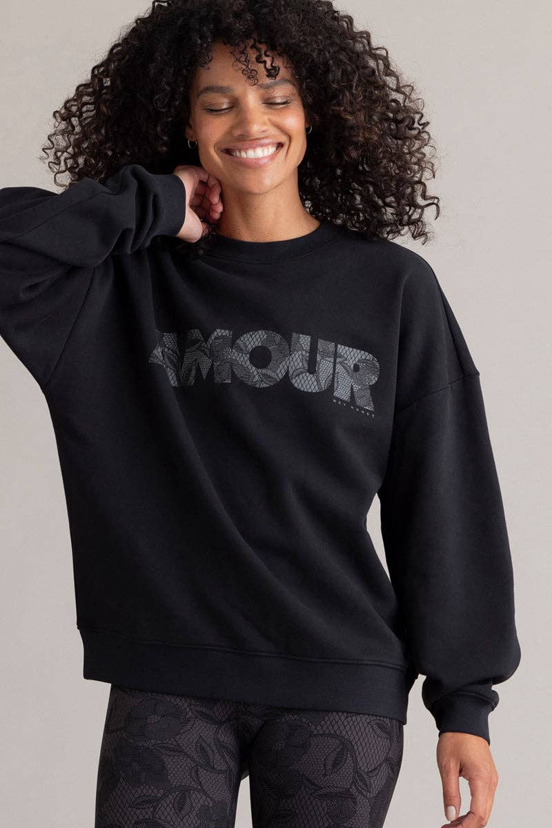 Hey Honey - Sweatshirt Amour Black