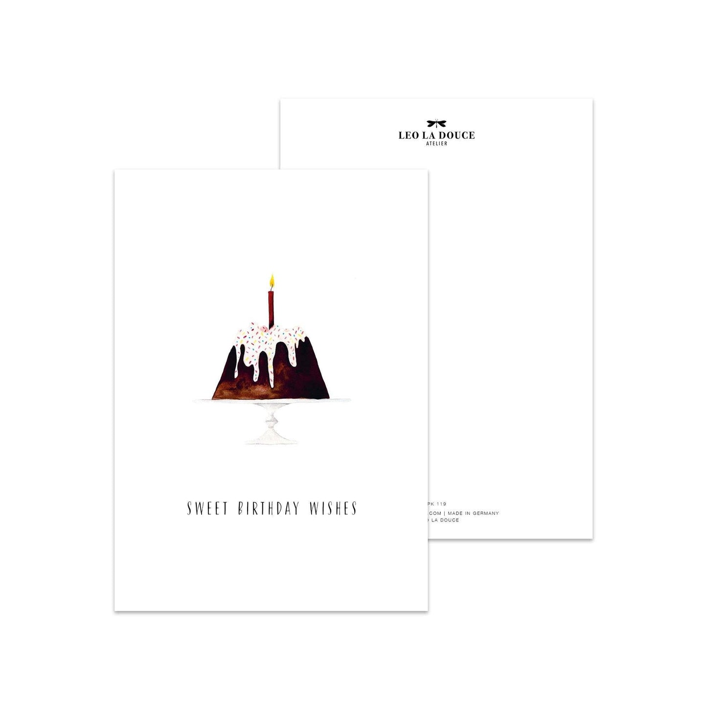 Postkarte - Sweet Birthday Wishes Leo La Douce