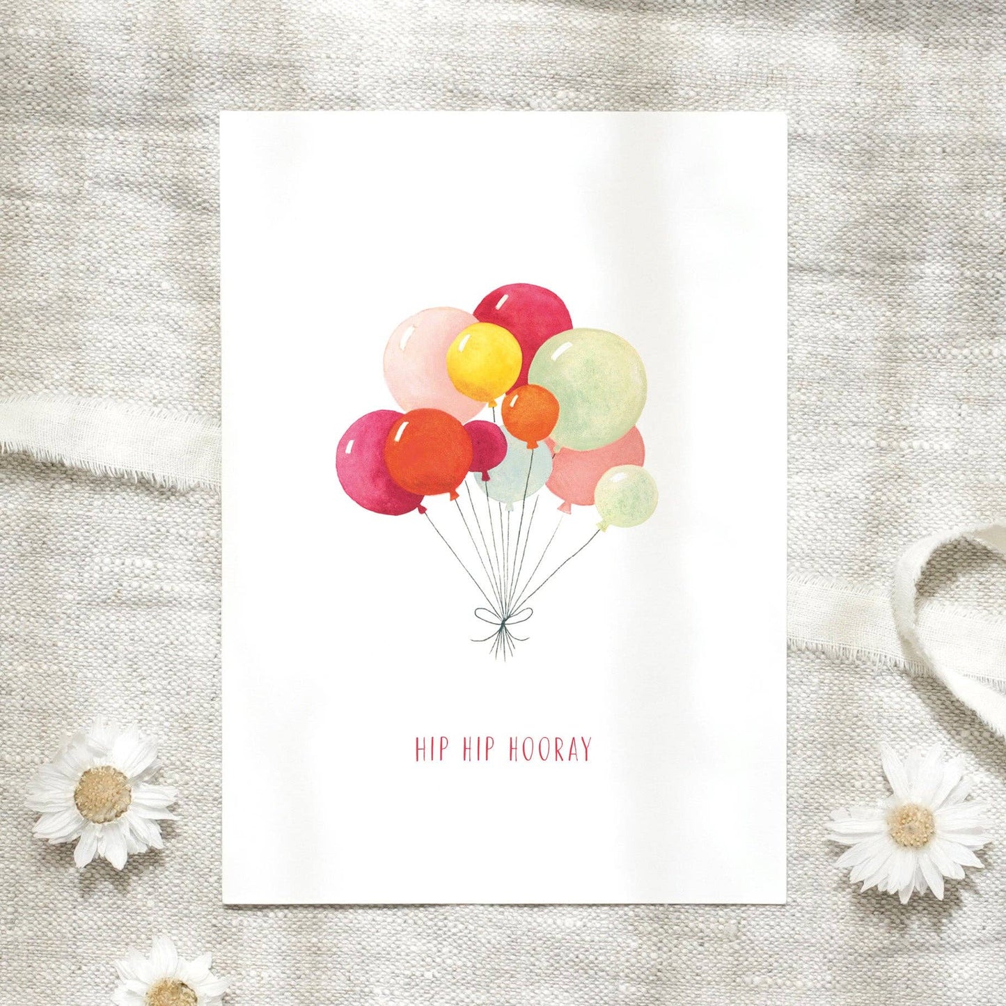 Postkarte · Hip Hip Hooray | Balloons - Leo La Douce