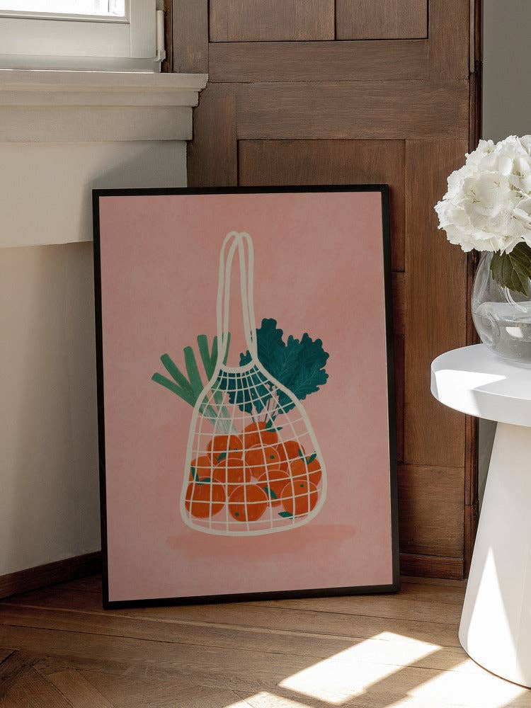 Pictufy Wholesale - Orangen im Netzbeutel Kunstdruck - Malerische Küche