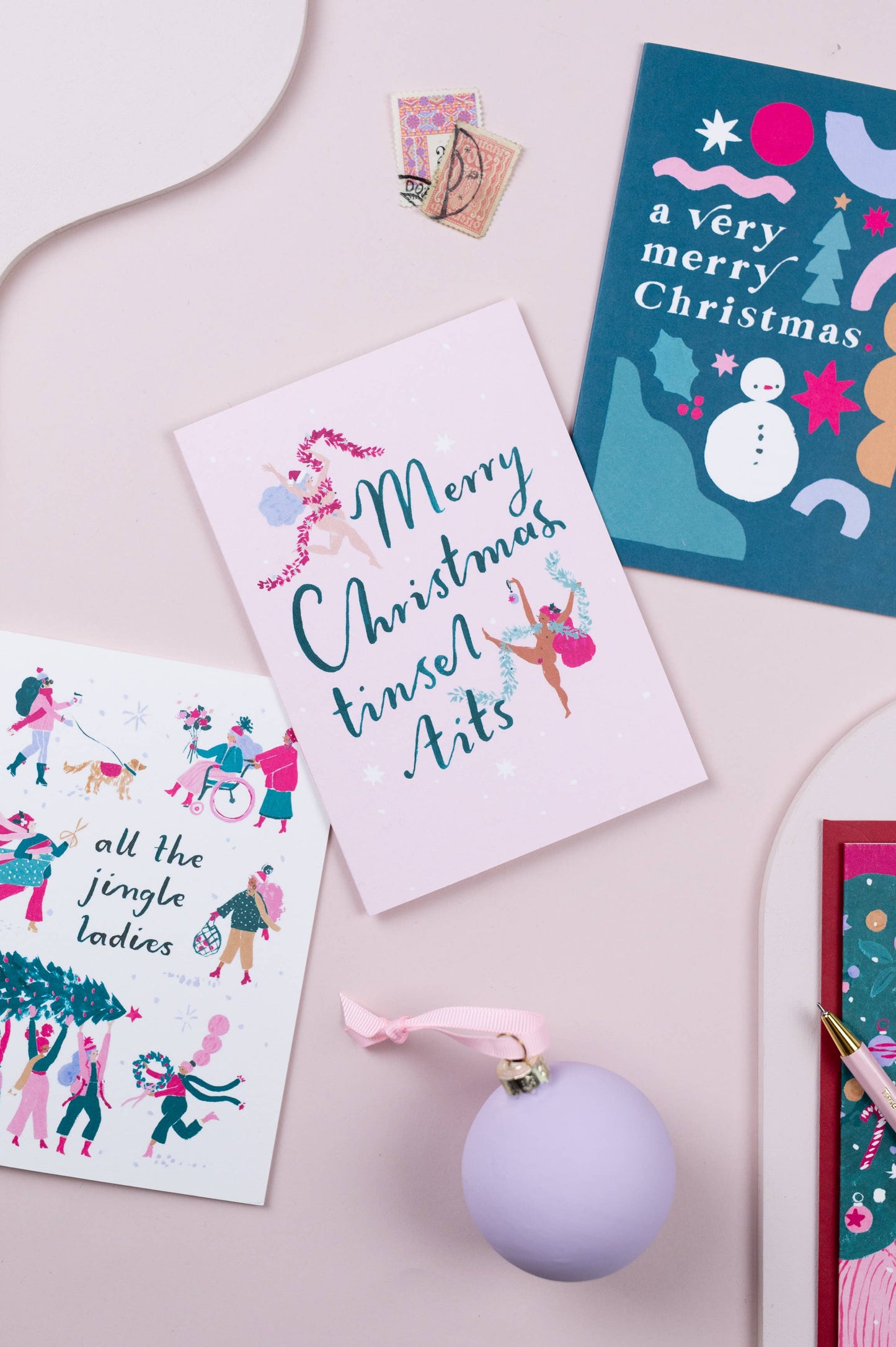 Jingle Weihnachtskarte für Damen | Weihnachtskarten | Weihnachtskarten Sister Paper