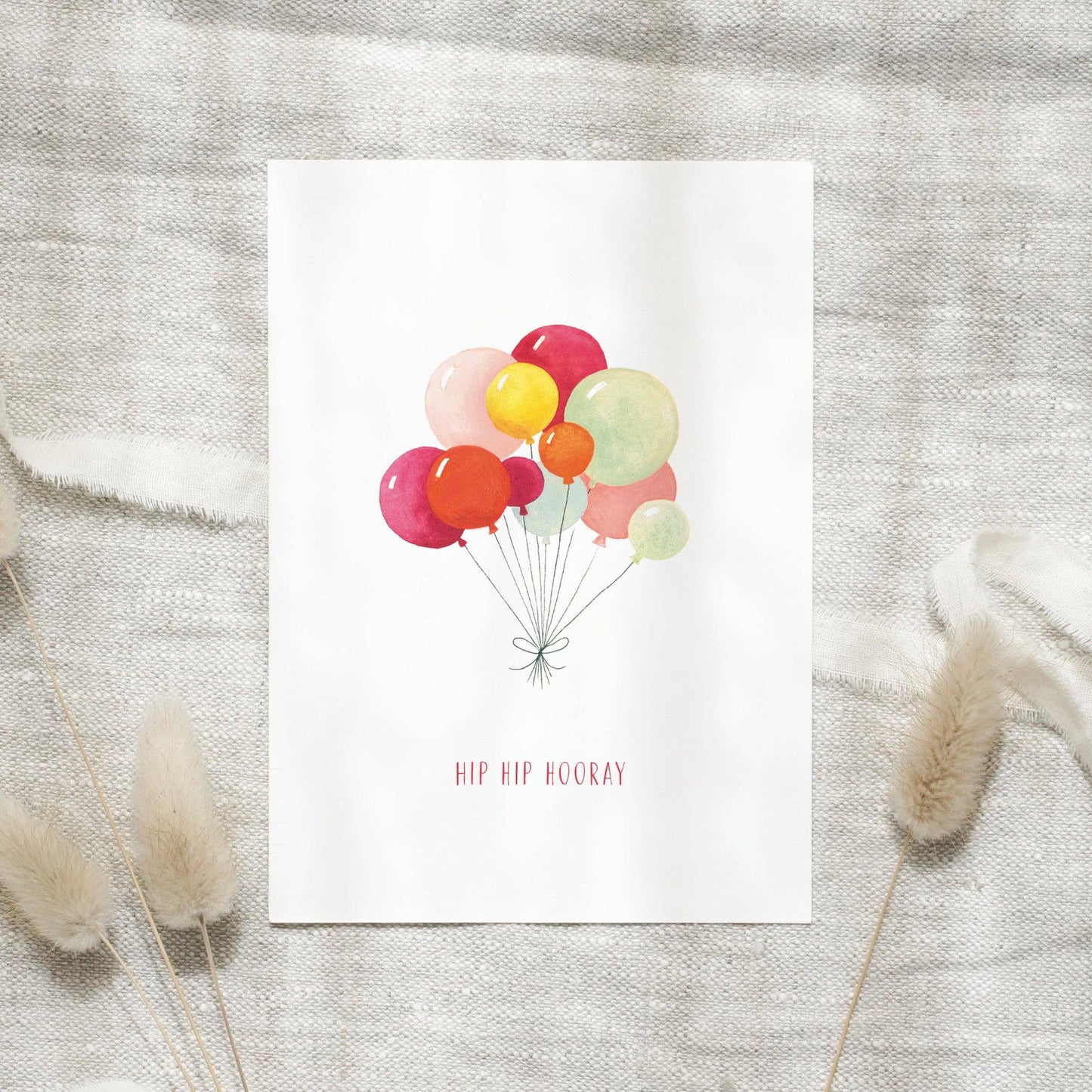 Postkarte · Hip Hip Hooray | Balloons - Leo La Douce