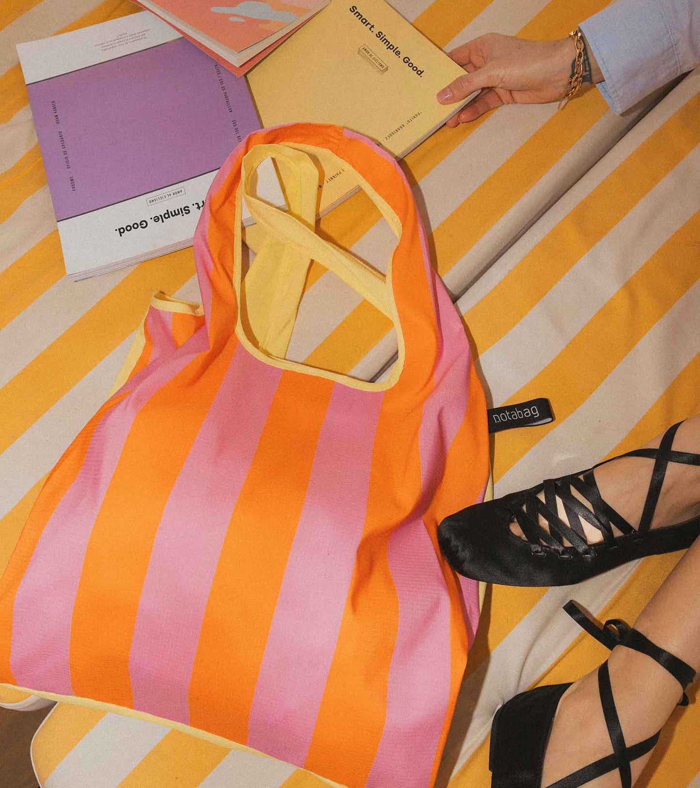 Notabag Tote Bag - Vanillestreifen