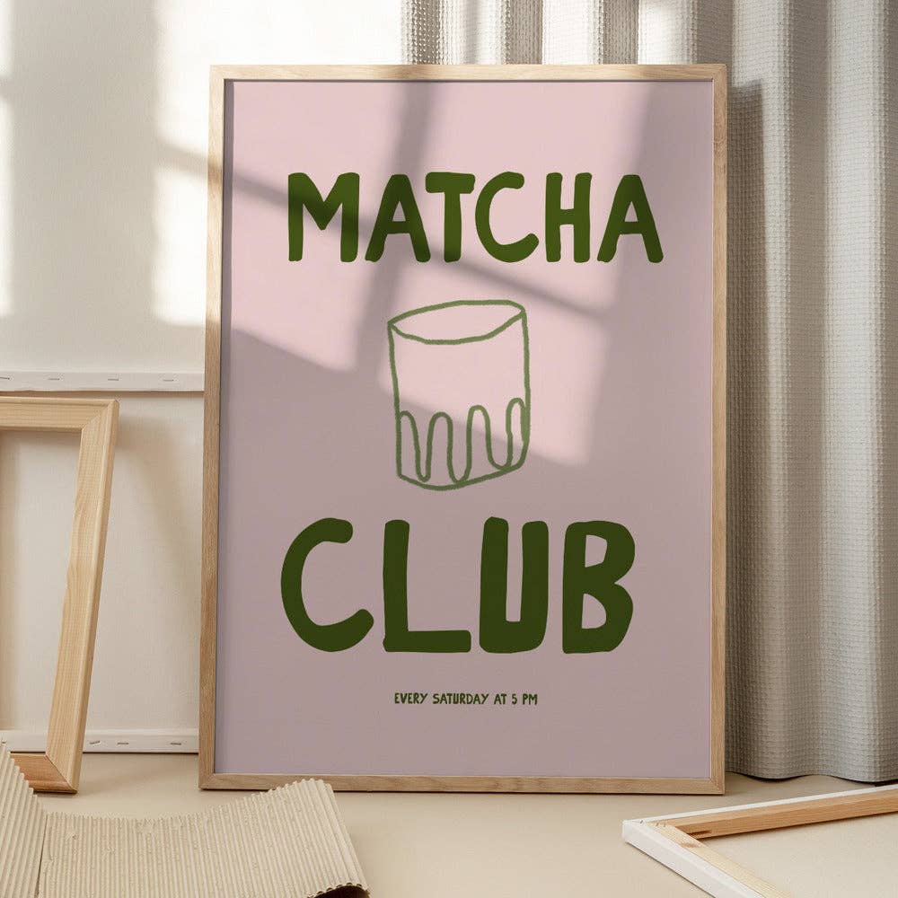 Pictufy Wholesale - Matcha Club Kunstdruck – Poster mit grafischer Typografie