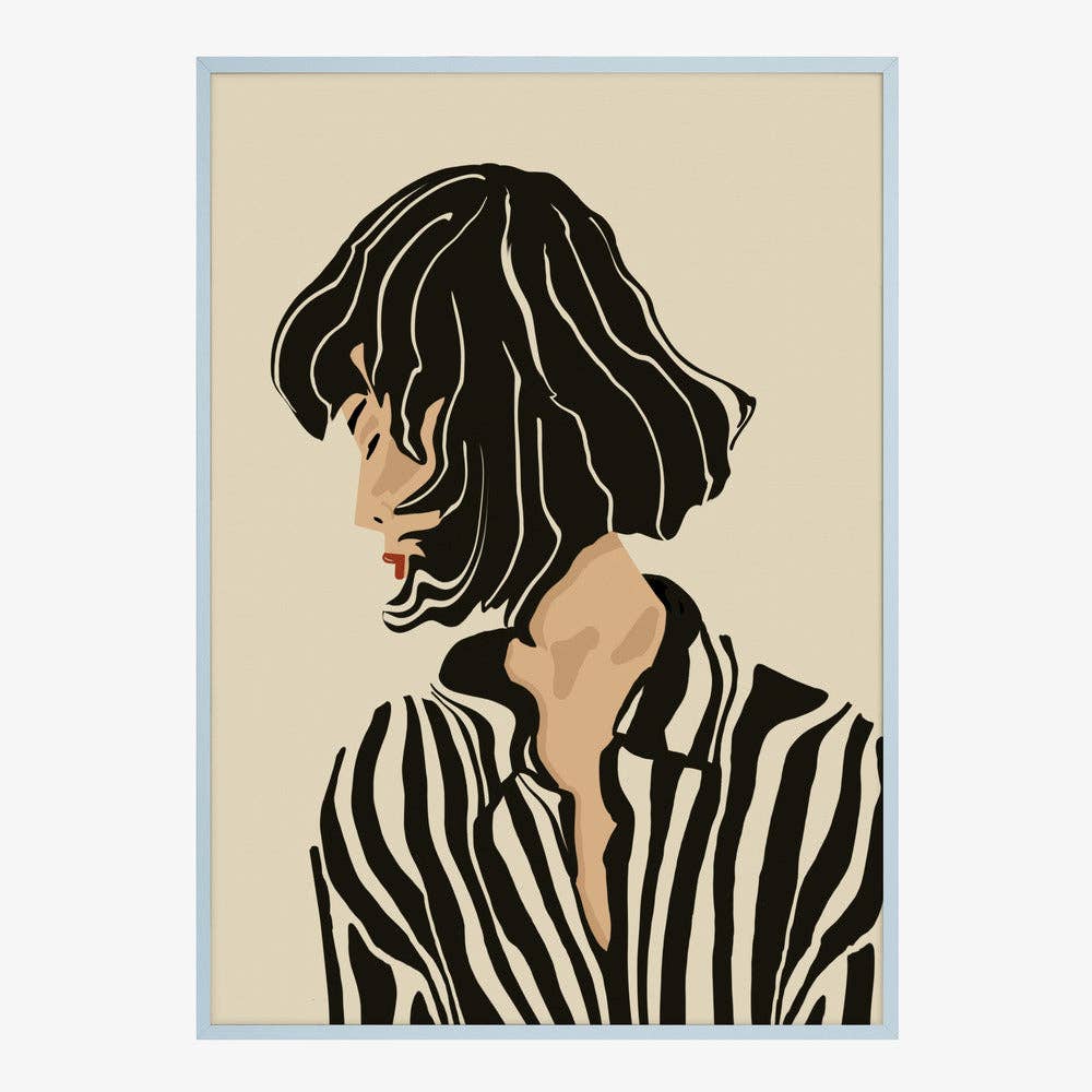 Pictufy Wholesale - Frauenprofil mit Bob‑Frisur – Kunstdruck, modern und grafisch