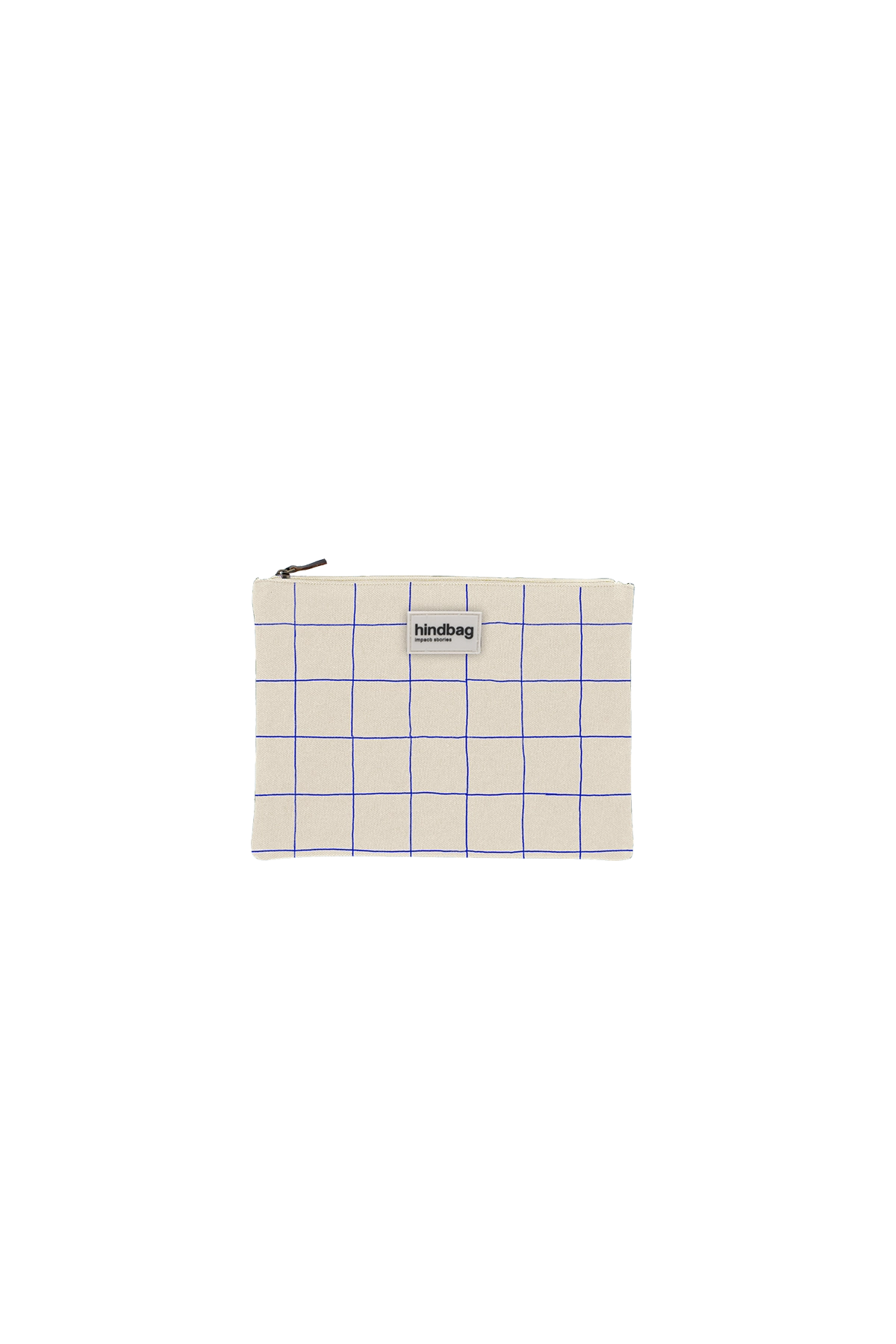Hindbag - Ema Karierte Tasche in Ecru/Blau
