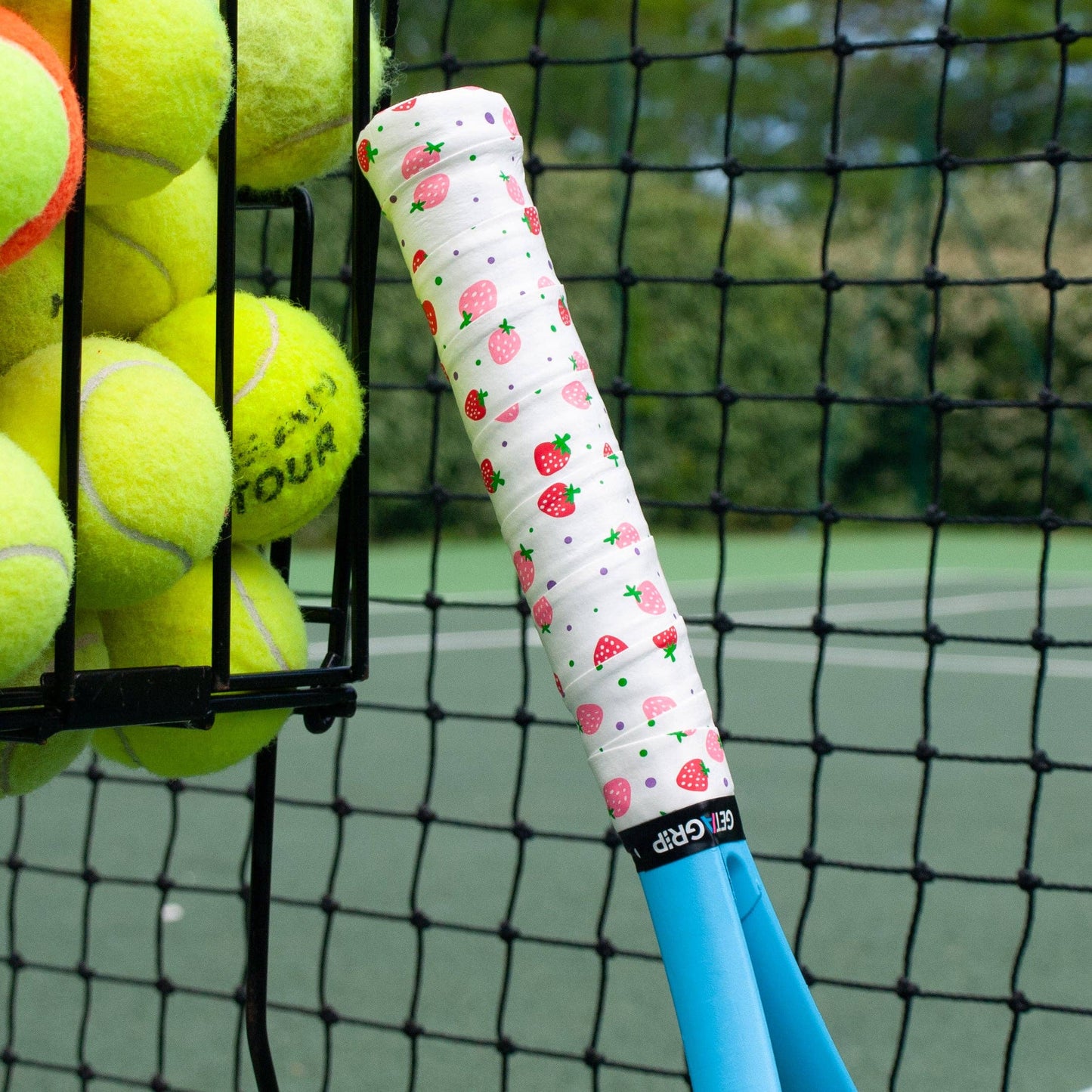 Overgrip Tennis  oder Padel Erdbeeren & Sahne Get A Grip Club - Griffband mit Style