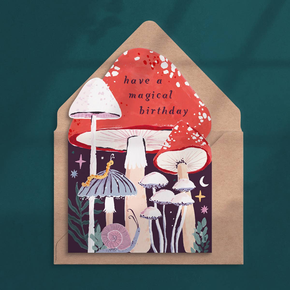 Geburtstagskarte mit Pilzen | Magic Mushrooms Card Sister Paper