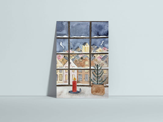 Postkarte Fenster - Hannas Firlefanz