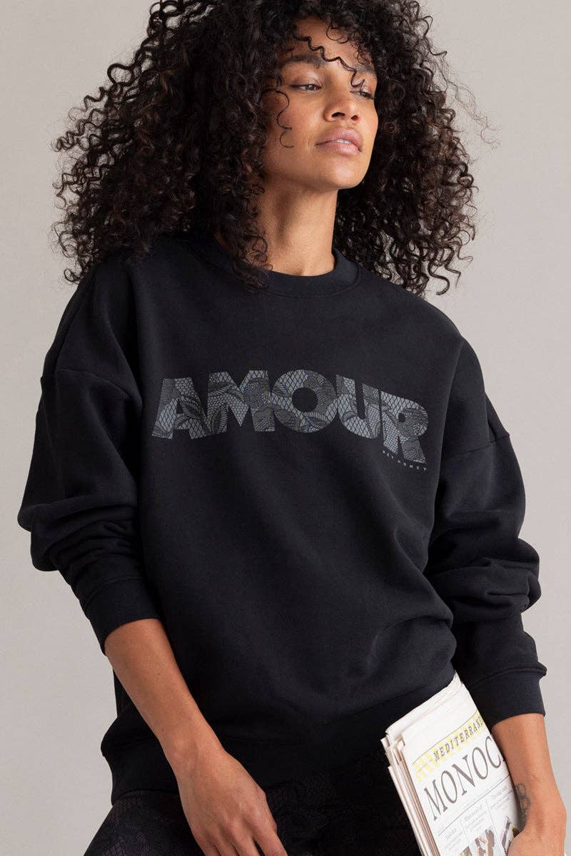 Hey Honey - Sweatshirt Amour Black