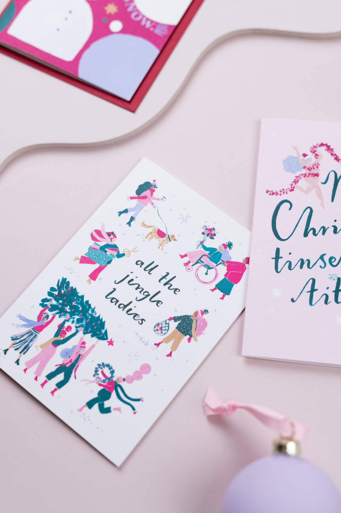 Jingle Weihnachtskarte für Damen | Weihnachtskarten | Weihnachtskarten Sister Paper